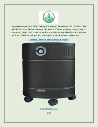 Multiple Chemical Sensitivities Air Purifier  Aquabreezestore.com