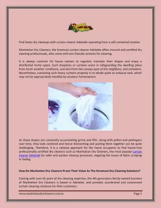 find faster dry cleanups with curtain cleaner