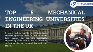 TOP 5 MECHANICAL ENGINEERING UNIVERSITIES IN THE UK