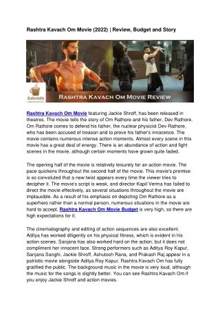 Rashtra Kavach Om Movie (2022) | Review, Budget and Story