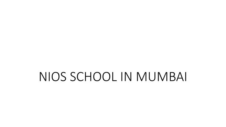 nios school in mumbai