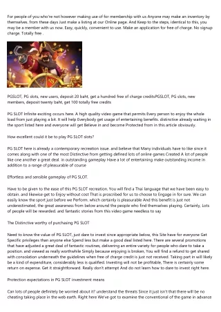 Easy and realistic gameplay of PG SLOT.