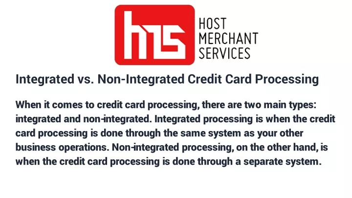 integrated vs non integrated credit card processing