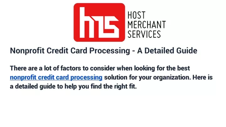 nonprofit credit card processing a detailed guide