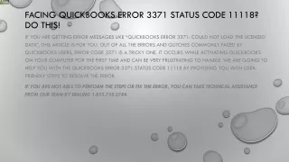facing quickbooks error 3371 status code 11118 do this