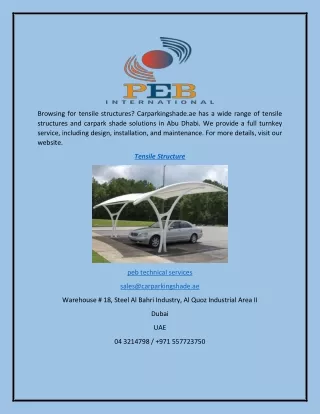 Tensile Structure  Carparkingshade.ae