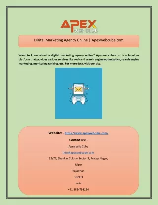 digital marketing agency online apexwebcube com