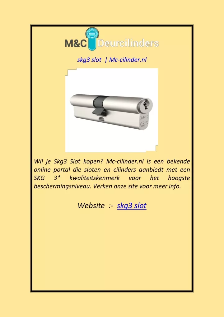 skg3 slot mc cilinder nl