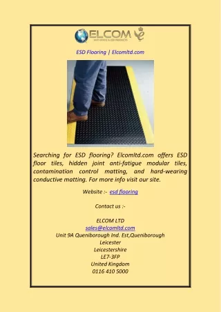 esd flooring elcomltd com