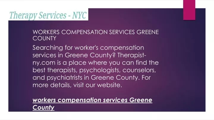 workers compensation services greene county