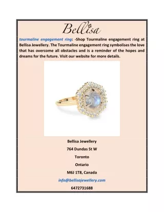 Tourmaline Engagement Ring  Bellisa Jewellery