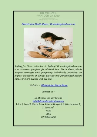 obstetrician north shore drvandergriend com au