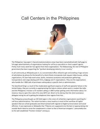 Call Centers in the Philippines