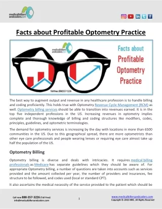 facts about profitable optometry practice