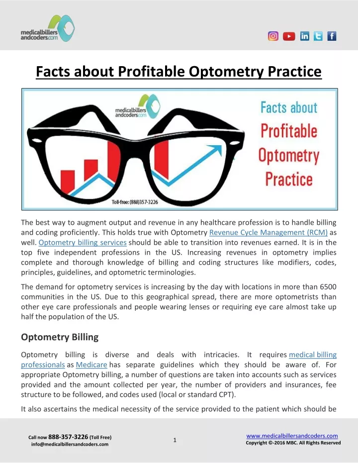 facts about profitable optometry practice