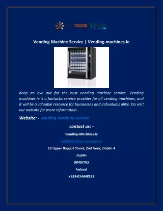 vending machine service vending machines ie