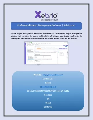 professional project management software xebrio