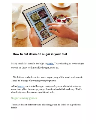 how to cut down on sugar in your diet