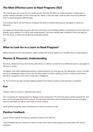 the most effective learn to read programs 2022