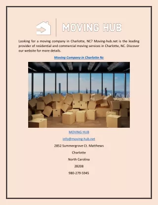 Moving Company in Charlotte Nc  Moving-hub.net