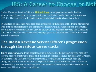 indian revenue service officers irs full form