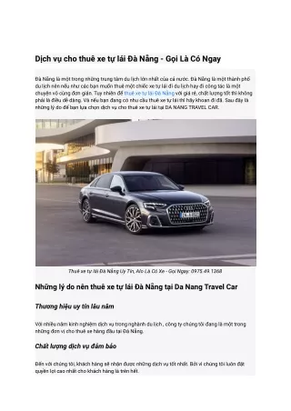 Thuê xe ô tô đà nẵng