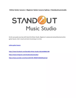 Online Guitar Lessons Beginner Guitar Lessons Sydney Standoutmusicstudio