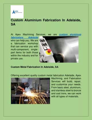 Custom Aluminium Fabrication In Adelaide