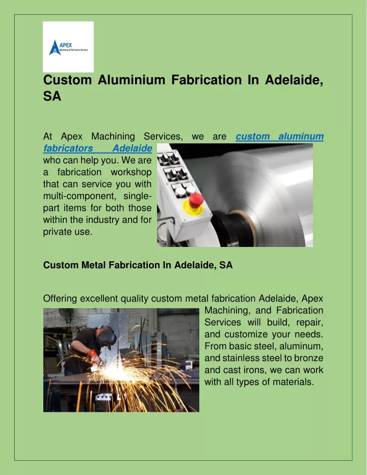 custom aluminium fabrication in adelaide sa