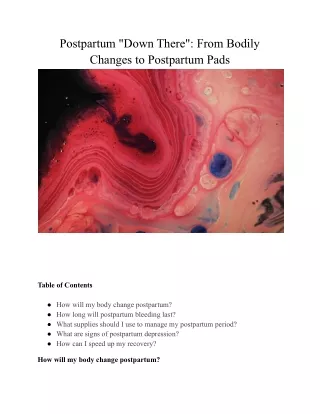 postpartum down there from bodily changes
