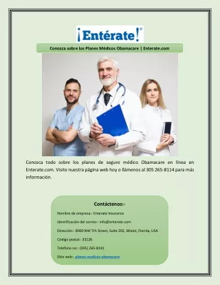 conozca sobre los planes m dicos obamacare