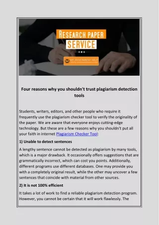 four reasons why you shouldn t trust plagiarism
