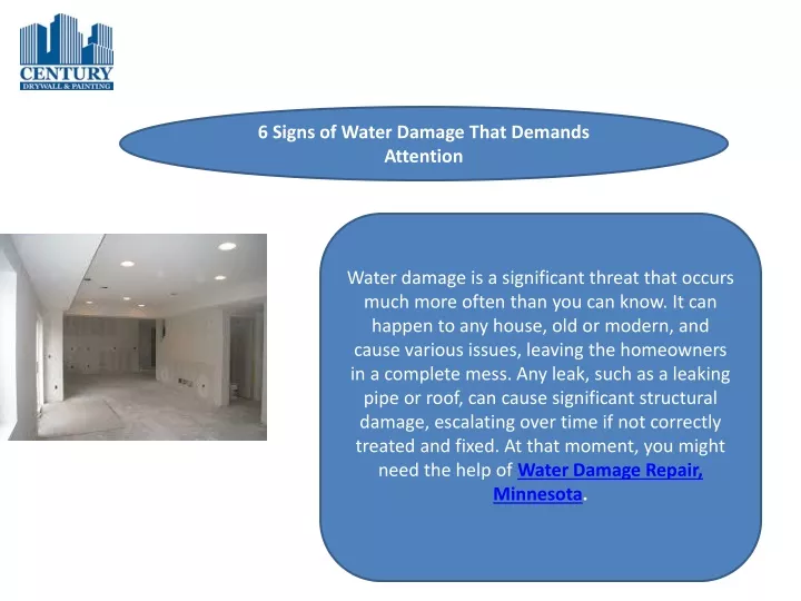 6 signs of water damage that demands attention