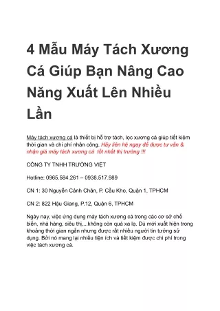 Máy tách xương cá