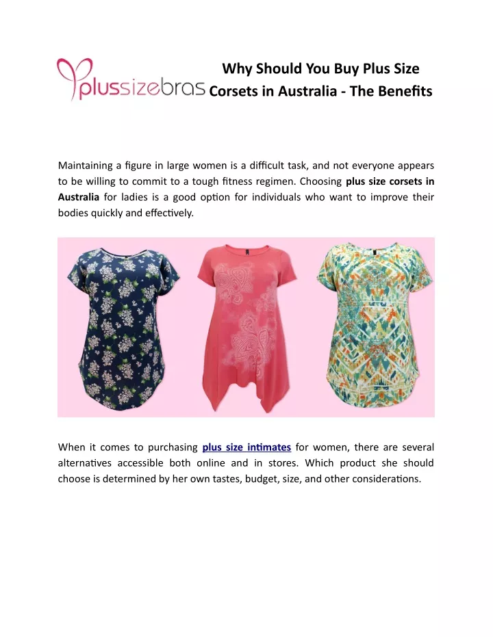 why should you buy plus size corsets in australia