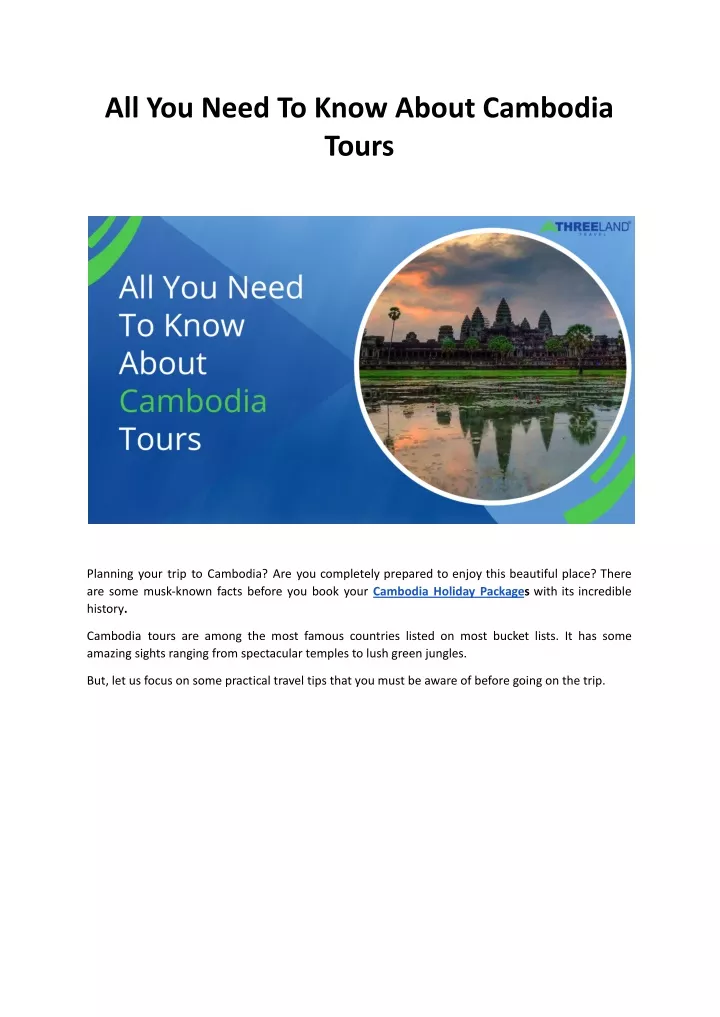 all you need to know about cambodia tours