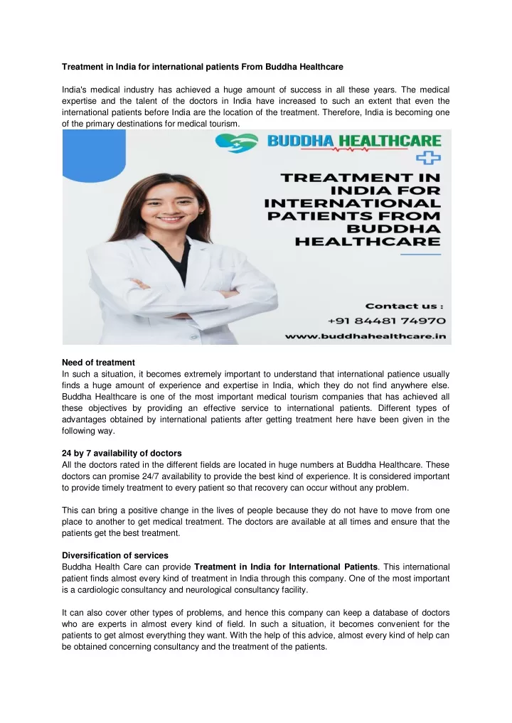 treatment in india for international patients
