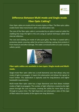 difference between multi mode and single mode