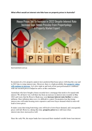 What effect would an interest rate hike have on property prices in Australia