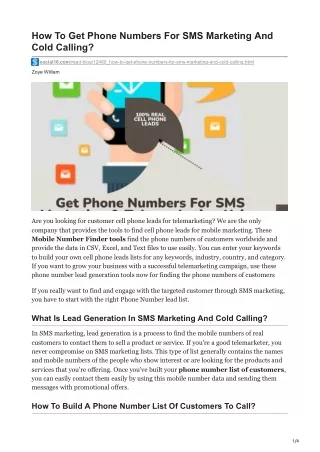 how to get phone numbers for sms marketing
