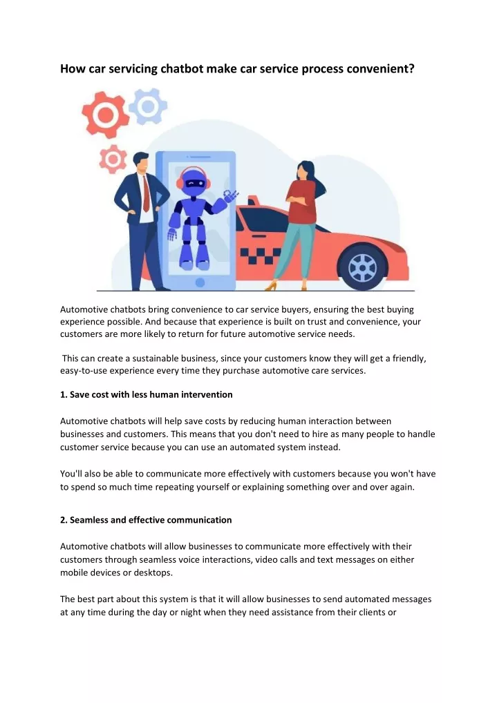 how car servicing chatbot make car service