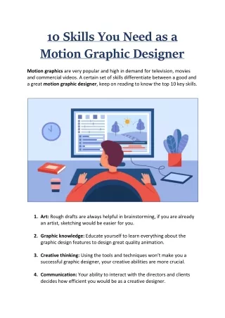 10 Skills You Need as a Motion Graphic Designer
