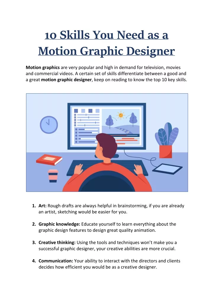 10 skills you need as a motion graphic designer