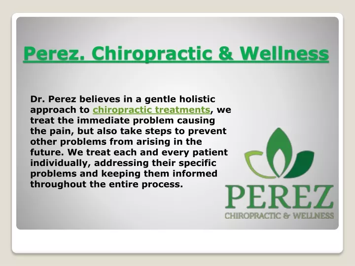 perez chiropractic wellness