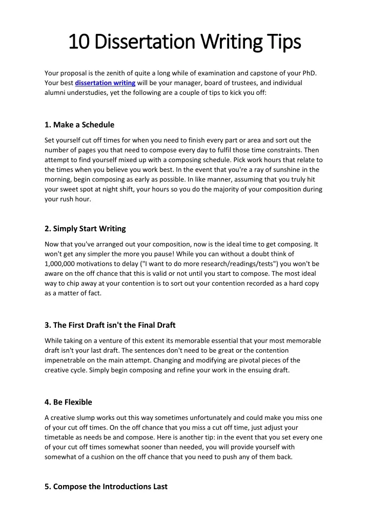 10 dissertation writing tips 10 dissertation