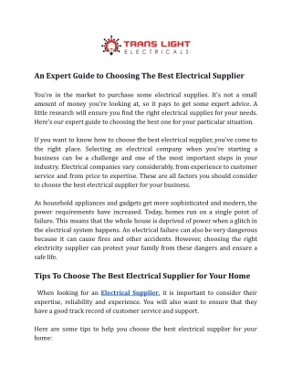 an expert guide to choosing the best electrical