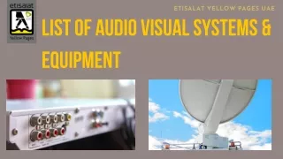 List of Audio Visual Systems & Equipment in UAE