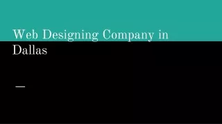 Web Designing Company in Dallas