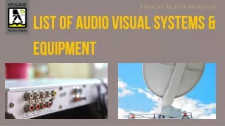 Audio Visual Systems & Equipment ppt