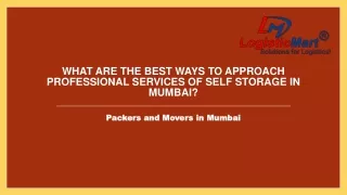 what are the best ways to approach professional services of self storage in mumbai